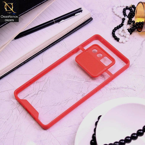 Samsung Galaxy Note 8 Cover - Red - Transparent Matte Shockproof Camera Slide Protection Case