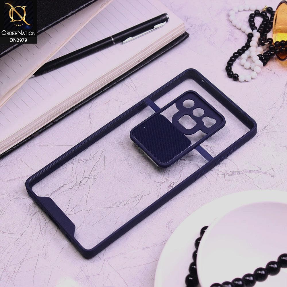 Samsung Galaxy Note 9 Cover - Blue - Transparent Matte Shockproof Camera Slide Protection Case