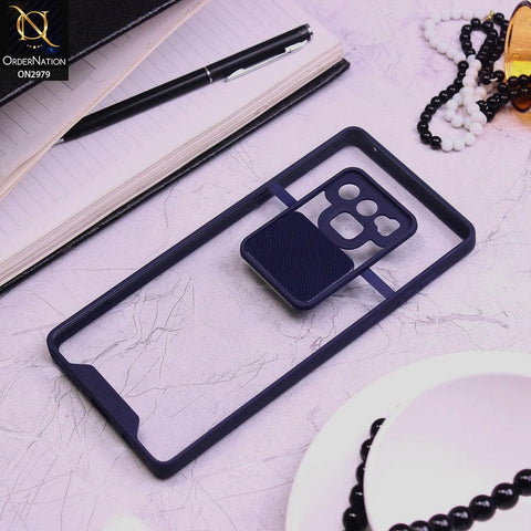Samsung Galaxy Note 9 Cover - Blue - Transparent Matte Shockproof Camera Slide Protection Case