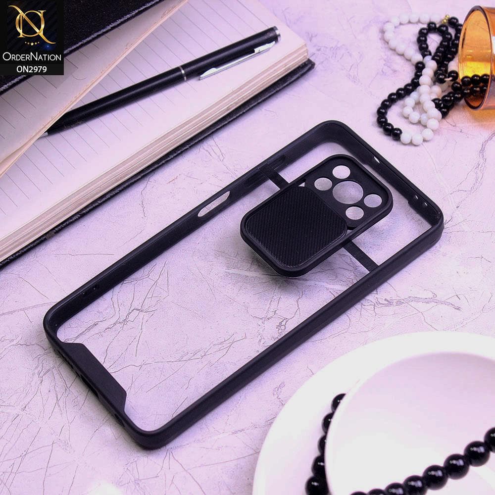 Xiaomi Poco X3 Pro Cover - Black - Transparent Matte Shockproof Camera Slide Protection Case