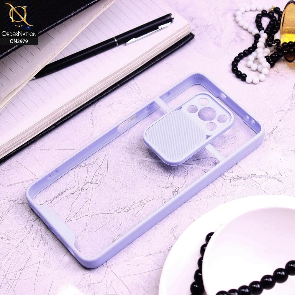 Xiaomi Poco X3 Cover - Purple - Transparent Matte Shockproof Camera Slide Protection Case