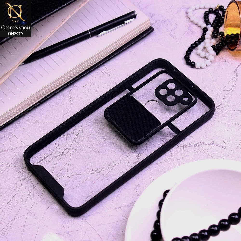 Xiaomi Redmi Note 9 Cover - Black - Transparent Matte Shockproof Camera Slide Protection Case