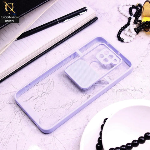 Xiaomi Redmi 10X 4G Cover - Purple - Transparent Matte Shockproof Camera Slide Protection Case