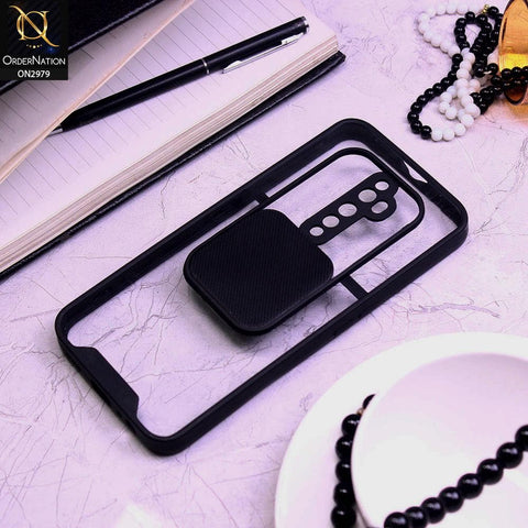 Oppo Reno 2F Cover - Black - Transparent Matte Shockproof Camera Slide Protection Case