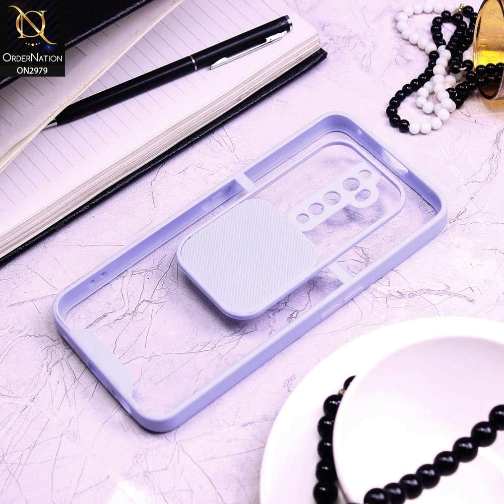 Oppo Reno 2F Cover - Purple - Transparent Matte Shockproof Camera Slide Protection Case