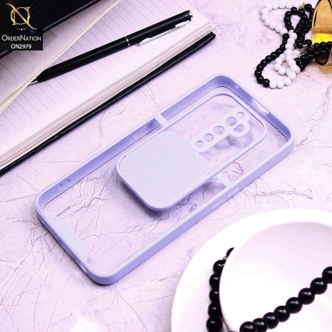 Oppo Reno 2F Cover - Purple - Transparent Matte Shockproof Camera Slide Protection Case