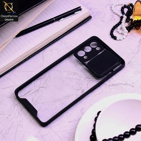 Oppo Reno 5 5G Cover - Black - Transparent Matte Shockproof Camera Slide Protection Case