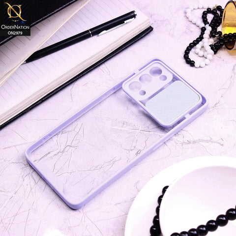 Oppo Find X3 Lite Cover - Purple - Transparent Matte Shockproof Camera Slide Protection Case
