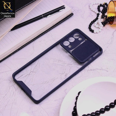 Oppo Reno 5 Pro 5G Cover - Blue - Transparent Matte Shockproof Camera Slide Protection Case