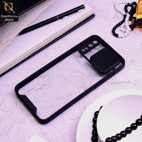 Vivo S1 Cover - Black - Transparent Matte Shockproof Camera Slide Protection Case
