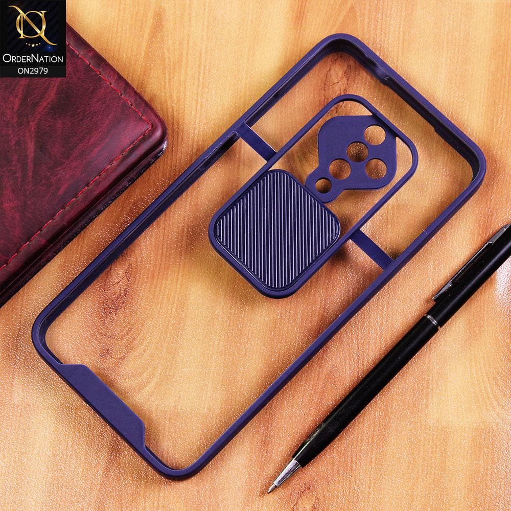 Vivo S1 Pro Cover - Blue - Transparent Matte Shockproof Camera Slide Protection Case