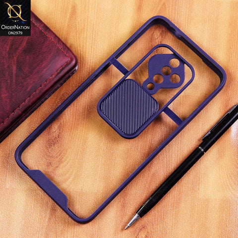 Vivo S1 Pro Cover - Blue - Transparent Matte Shockproof Camera Slide Protection Case