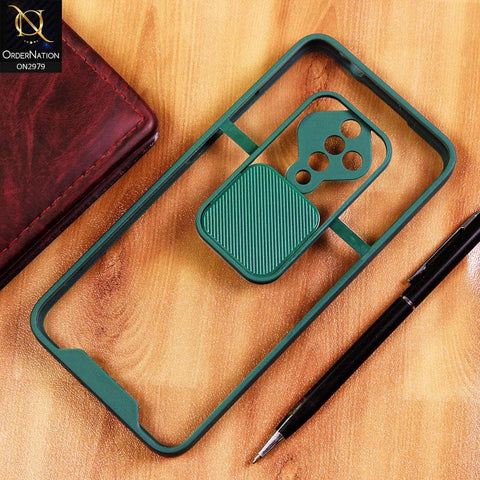 Vivo S1 Pro Cover - Green - Transparent Matte Shockproof Camera Slide Protection Case