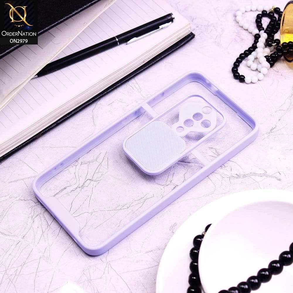Vivo S1 Pro Cover - Purple - Transparent Matte Shockproof Camera Slide Protection Case