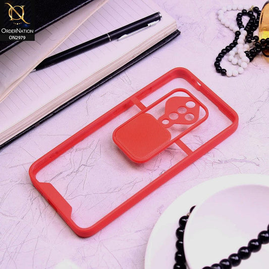 Vivo S1 Pro Cover - Red - Transparent Matte Shockproof Camera Slide Protection Case