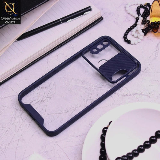 Huawei Y7 Prime 2019 / Y7 2019 / Y7 Pro 2019 Cover - Blue - Transparent Matte Shockproof Camera Slide Protection Case