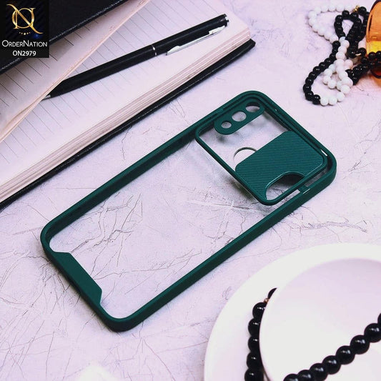 Huawei Y7 Prime 2019 / Y7 2019 / Y7 Pro 2019 Cover - Dark Green - Transparent Matte Shockproof Camera Slide Protection Case