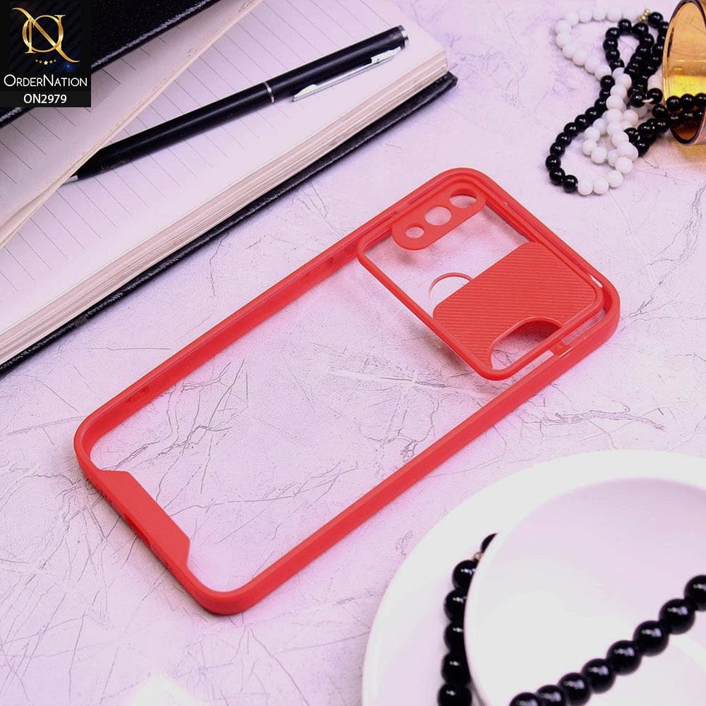 Huawei Y7 Prime 2019 / Y7 2019 / Y7 Pro 2019 Cover - Red - Transparent Matte Shockproof Camera Slide Protection Case
