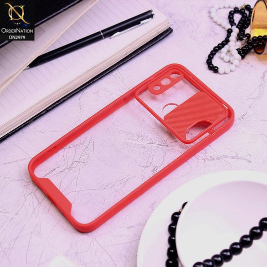 Huawei Y7 Prime 2019 / Y7 2019 / Y7 Pro 2019 Cover - Red - Transparent Matte Shockproof Camera Slide Protection Case