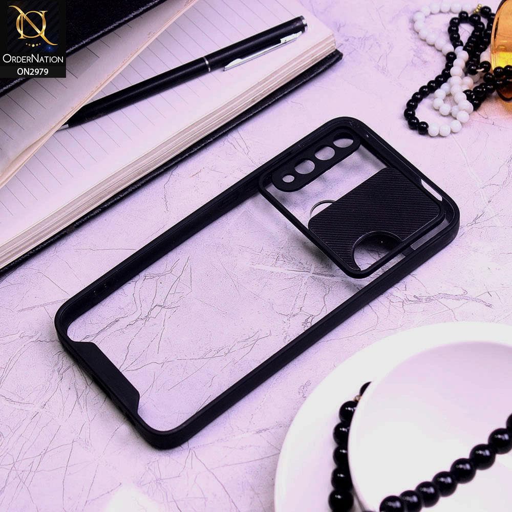 Honor 9X Cover - Black - Transparent Matte Shockproof Camera Slide Protection Case
