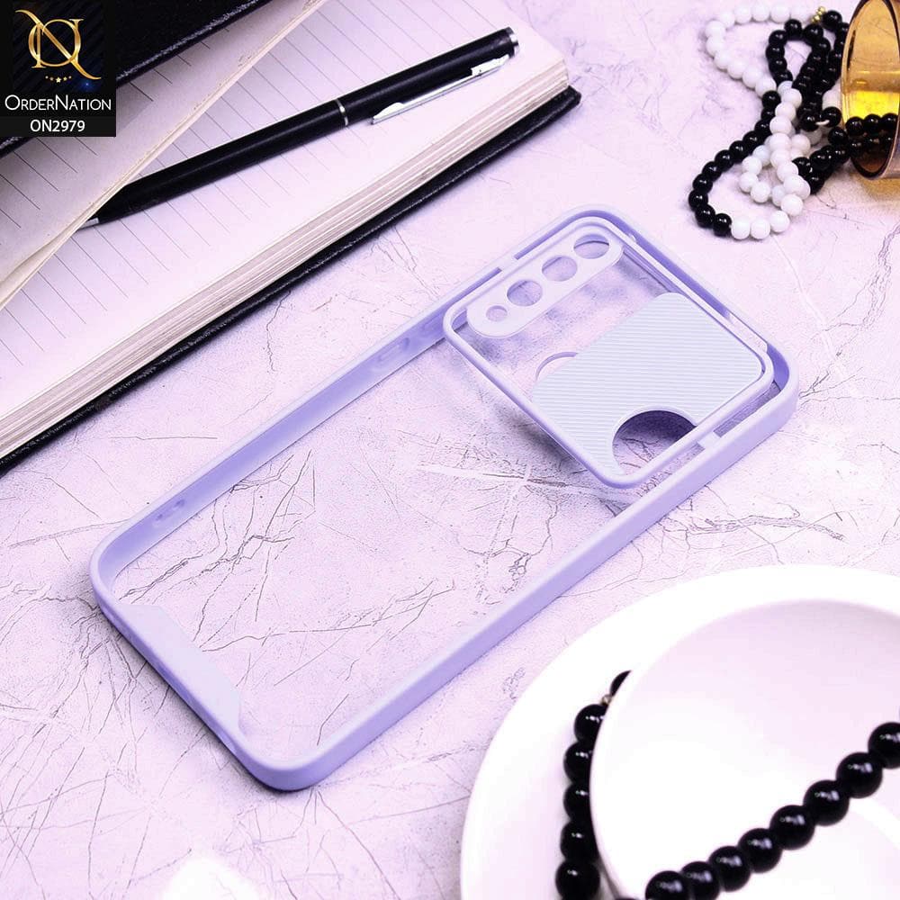 Honor 9X Cover - Purple - Transparent Matte Shockproof Camera Slide Protection Case