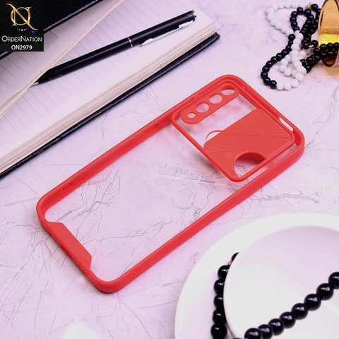 Honor 9X Cover - Red - Transparent Matte Shockproof Camera Slide Protection Case