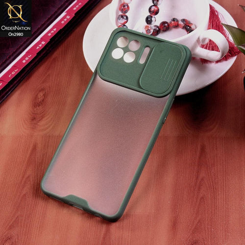 Oppo Reno 4 Lite - Green - New Soft Semi Transparent Camera Slide Case