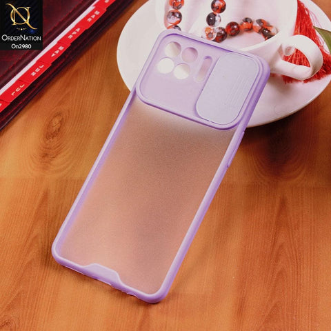 Oppo A93 - Purple - New Soft Semi Transparent Camera Slide Case