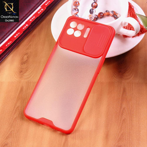 Oppo A93 - Red - New Soft Semi Transparent Camera Slide Case