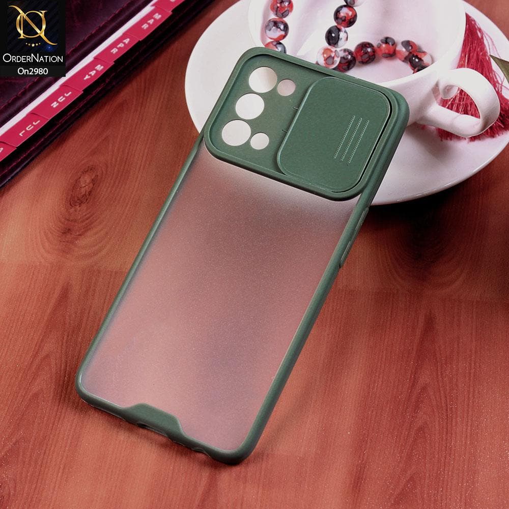 Oppo Find X3 Lite - Green - New Soft Semi Transparent Camera Slide Case