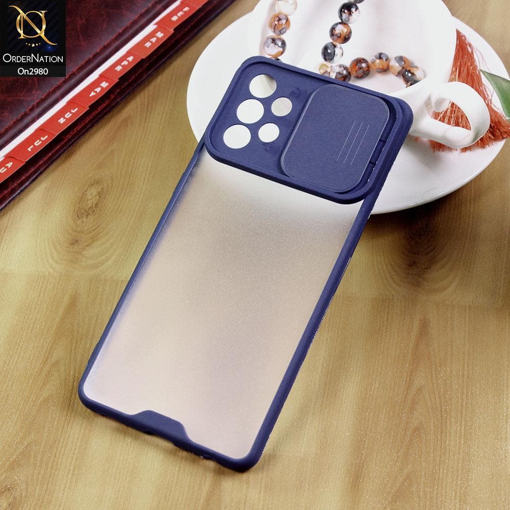 Samsung Galaxy A52s 5G Cover - Blue - New Soft Semi Transparent Camera Slide Case