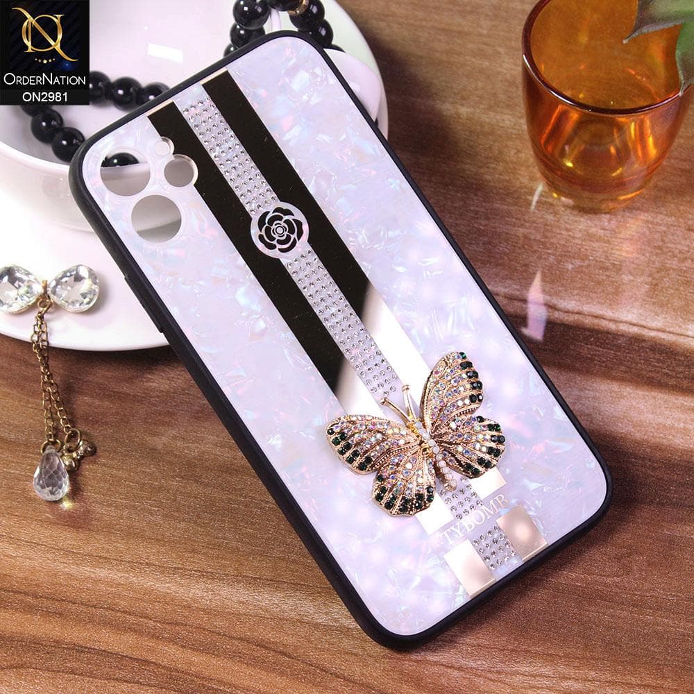 iPhone 11 Cover - White - Girlish Beautiful Butterfly Tybomb Style Back Shell Soft Case
