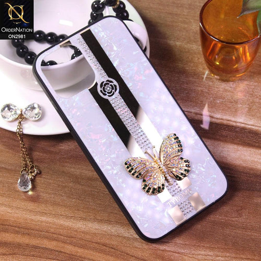 iPhone 12 Cover - White - Girlish Beautiful Butterfly Tybomb Style Back Shell Soft Case