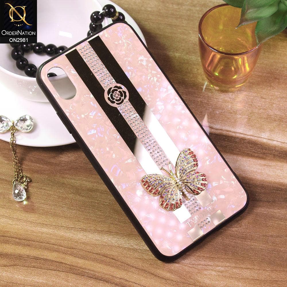 iPhone XS / X Cover - Pink - Girlish Beautiful Butterfly Tybomb Style Back Shell Soft Case