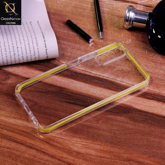 Vivo Y70s Cover - Yellow - Soft Color Border with Camera Protection Clear Case