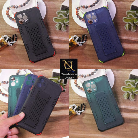iPhone XS / X Cover - Black - New Style Soft Finger Grip Holder soft Case