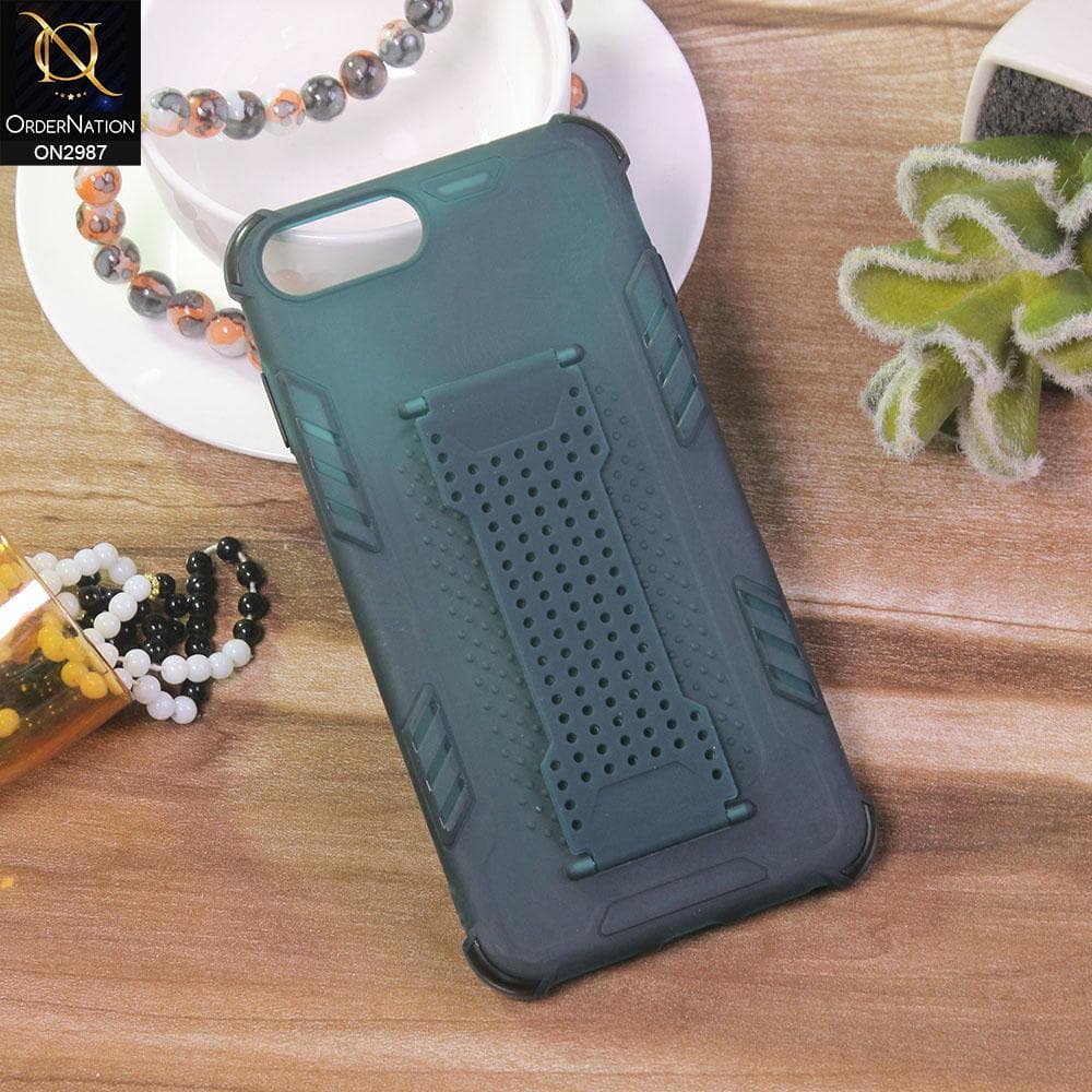 iPhone 8 Plus / 7 Plus Cover - Green - New Style Soft Finger Grip Holder soft Case