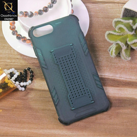 iPhone 8 Plus / 7 Plus Cover - Green - New Style Soft Finger Grip Holder soft Case