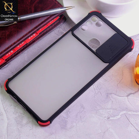 Infinix Hot 10 Play Cover - Black - Shockproof Bumper Color Border Semi Transparent Camera Slide Protection Case
