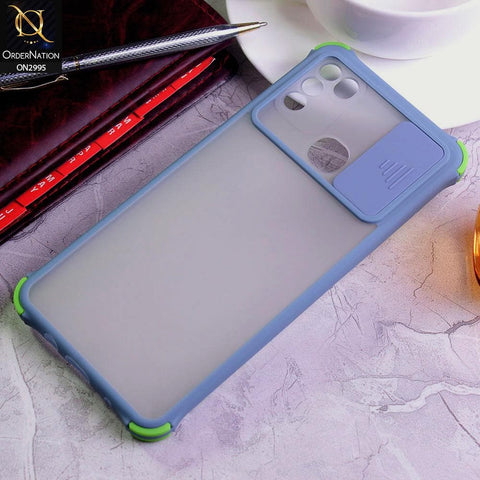 Infinix Hot 9 Play Cover - Gray - Shockproof Bumper Color Border Semi Transparent Camera Slide Protection Case