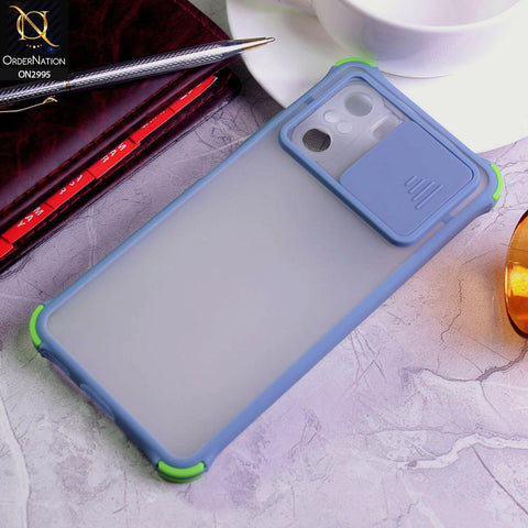 Xiaomi Poco F3 Cover - Gray - Shockproof Bumper Color Border Semi Transparent Camera Slide Protection Case