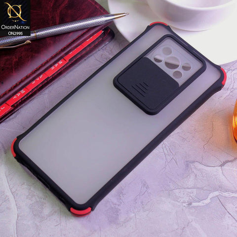 Xiaomi Poco X3 Pro Cover - Black - Shockproof Bumper Color Border Semi Transparent Camera Slide Protection Case
