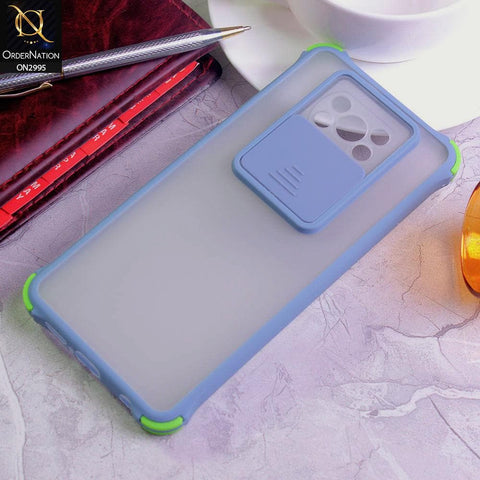 Xiaomi Poco X3 Cover - Gray - Shockproof Bumper Color Border Semi Transparent Camera Slide Protection Case