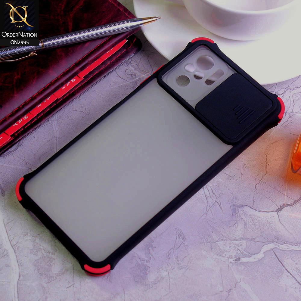 Xiaomi Redmi Note 10 4G Cover - Black - Shockproof Bumper Color Border Semi Transparent Camera Slide Protection Case