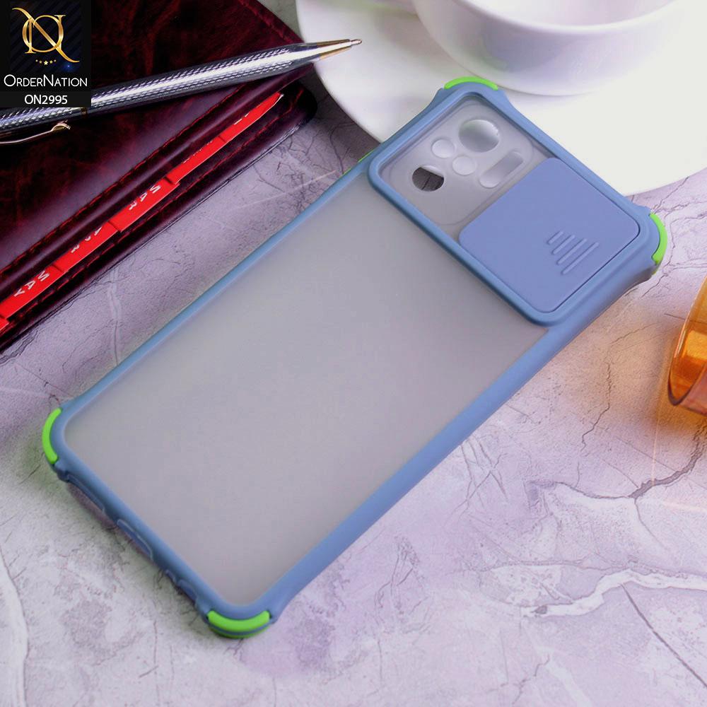 Xiaomi Redmi Note 10 4G Cover - Gray - Shockproof Bumper Color Border Semi Transparent Camera Slide Protection Case