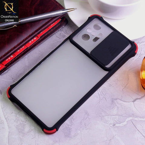 Xiaomi Redmi Note 10 Pro Cover - Black - Shockproof Bumper Color Border Semi Transparent Camera Slide Protection Case