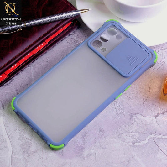 Oppo Find X3 Lite Cover - Gray - Shockproof Bumper Color Border Semi Transparent Camera Slide Protection Case