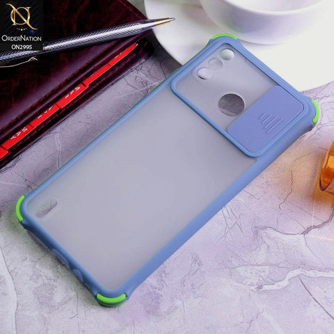 Tecno Spark 6 Go Cover - Gray - Shockproof Bumper Color Border Semi Transparent Camera Slide Protection Case