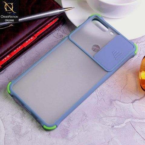 Huawei Y7 Prime 2018 / Y7 2018 Cover - Gray - Shockproof Bumper Color Border Semi Transparent Camera Slide Protection Case