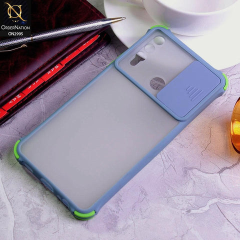 Huawei Y9 Prime 2019 Cover - Gray - Shockproof Bumper Color Border Semi Transparent Camera Slide Protection Case